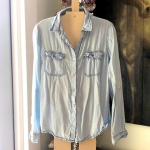 Light Blue Botton Up Blouse